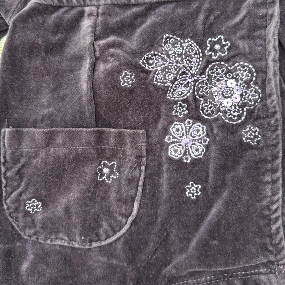 Koala Kids purple velvet jacket baby girls 18 months sequins floral embroidery